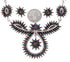 Multicolor Jewelry Sterling Silver Link Necklace Earrings Set MW67021