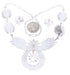 Multicolor Jewelry Sterling Silver Link Necklace Earrings Set MW67021