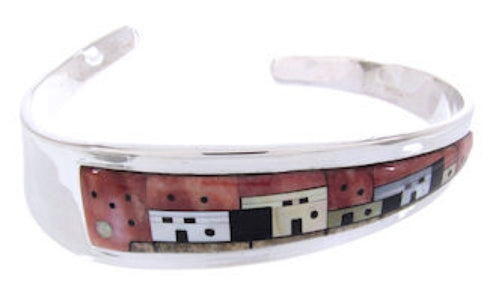 Multicolor Native American Village Design Cuff Bracelet YS67320