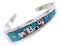 Silver Multicolor Native American Design Cuff Bracelet YS67338