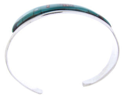 Multicolor Native American Mesa Design Silver Cuff Bracelet YS67339