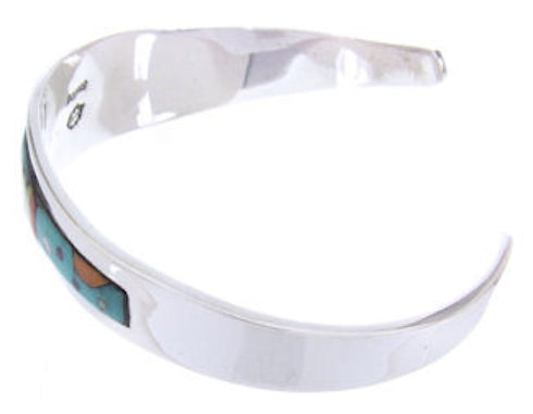Silver Multicolor Native American Village Design Cuff Bracelet YS67344
