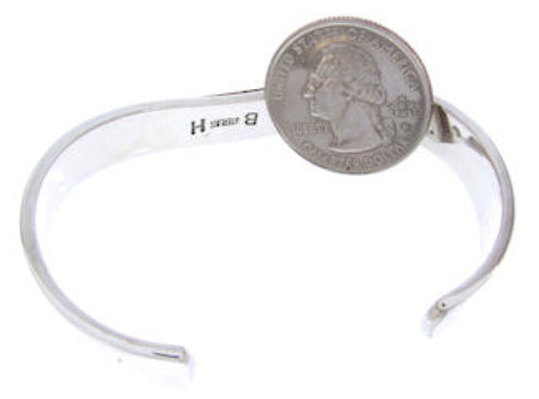 Silver Multicolor Native American Mesa Design Cuff Bracelet YS67396