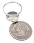 Southwestern Jet Silver Jewelry Ring Size 5-1/4 YS63372