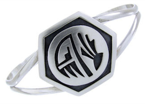 George Phillips Silver Native American Bear Paw Cuff Bracelet NX71208