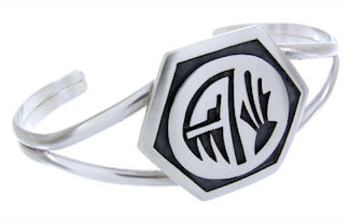 George Phillips Silver Native American Bear Paw Cuff Bracelet NX71208