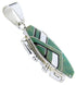 Turquoise Jet Inlay Silver Pendant JW66024