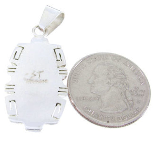 Turquoise Jet Inlay Silver Pendant JW66024