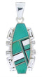 Sterling Silver Turquoise Jet Inlay Pendant JW66027
