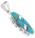 Turquoise Jet Inlay Pendant Sterling Silver Jewelry JW66029