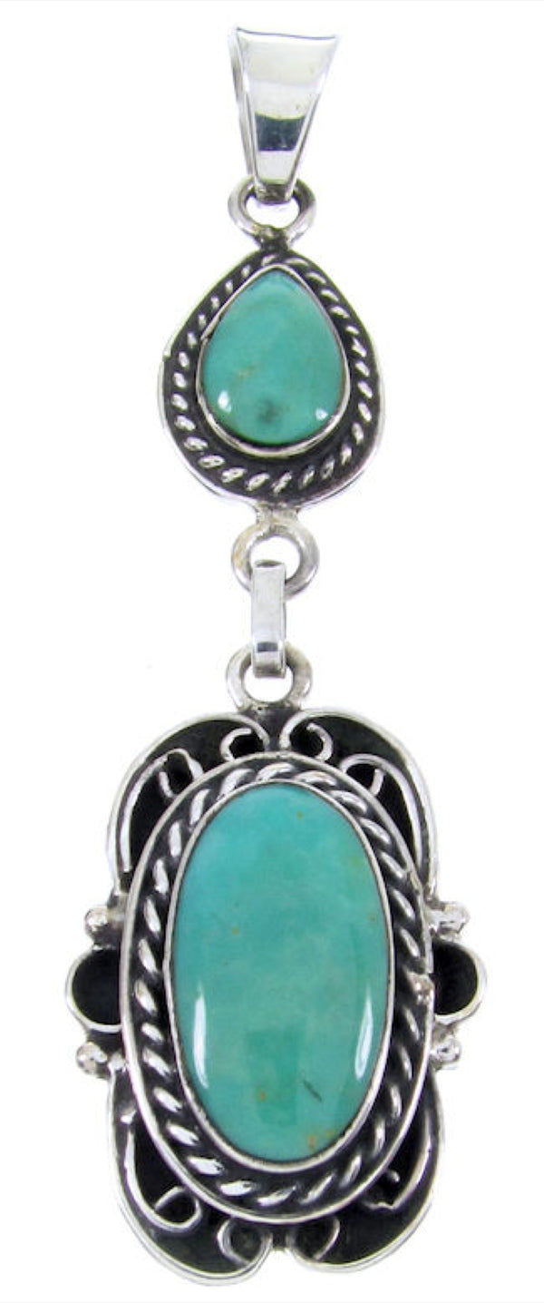Southwestern Sterling Silver Turquoise Pendant JW65992