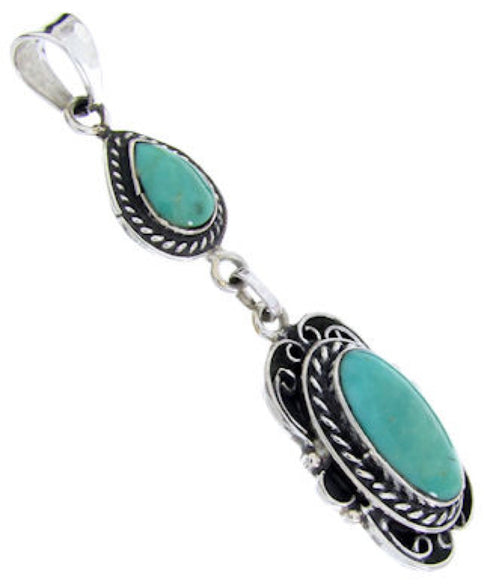 Southwestern Sterling Silver Turquoise Pendant JW65992