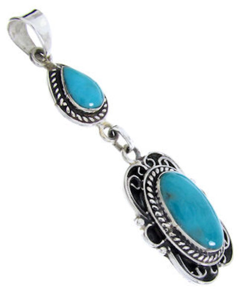 Silver Turquoise Southwestern Pendant JW66007