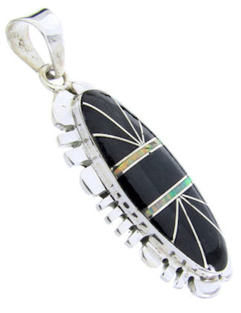 Southwest Sterling Silver Jet Opal Pendant JW65955