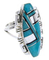 Turquoise And Jet Inlay Southwestern Ring Size 5-1/4 BW66594
