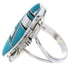 Turquoise And Jet Inlay Southwestern Ring Size 5-1/4 BW66594