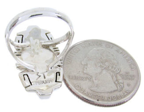 Turquoise And Jet Inlay Southwestern Ring Size 5-1/4 BW66594