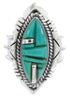 Turquoise Inlay Genuine Sterling Silver Ring Size 6-3/4 BW66764