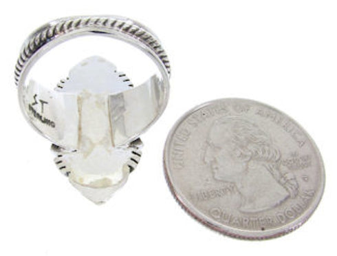 Turquoise Inlay Genuine Sterling Silver Ring Size 6-3/4 BW66764