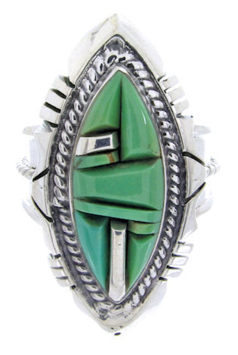 Southwestern Jewelry Turquoise Inlay Ring Size 5-1/2 BW66773