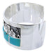 Southwest Sterling Silver Turquoise Inlay Silver Cuff Bracelet BW66415-1