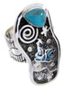 Silver Jewelry Southwest Turquoise Butterfly Ring Size 8-3/4 MW66853