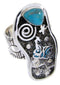 Silver Southwestern Turquoise Butterfly Jewelry Ring Size 8 MW66844