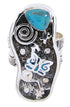 Silver Southwestern Turquoise Butterfly Jewelry Ring Size 8 MW66844