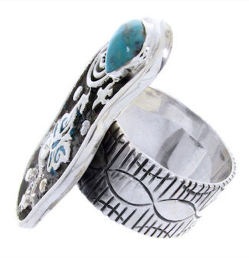 Silver Jewelry Southwest Turquoise Butterfly Ring Size 8-3/4 MW66853