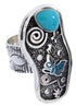 Butterfly Turquoise Silver Southwestern Ring Size 5-1/2 MW66855