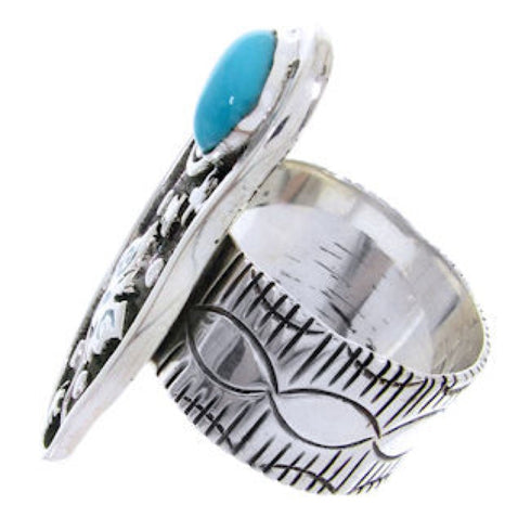 Turquoise Butterfly Southwest Silver Jewelry Ring Size 6-1/2 MW66880