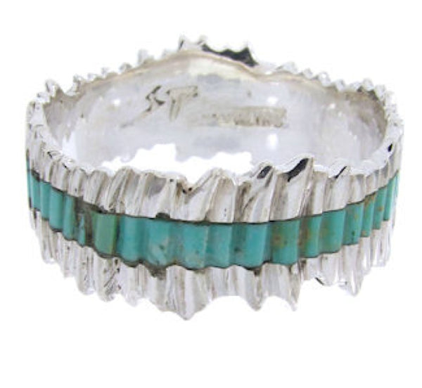 Turquoise Southwest Silver Band Ring Size 5-1/2 MW66811