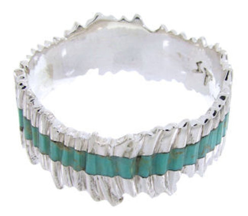 Turquoise Southwest Silver Band Ring Size 5-1/2 MW66811