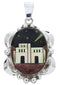 Sterling Silver Multicolor Native American Design Pendant YS67071