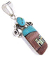 Silver Multicolor Native American Village Design Pendant YS67072