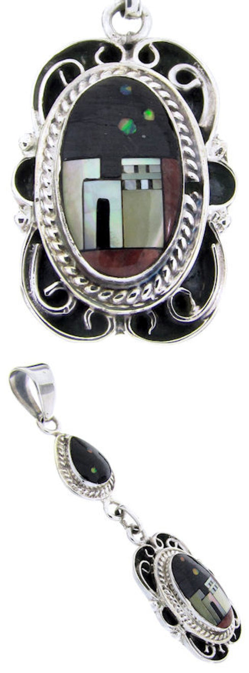 Silver Multicolor Native American Design Jewelry Pendant YS67095