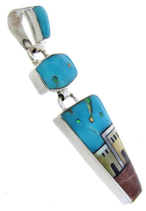 Silver Multicolor Native American Design Jewelry Pendant YS67096