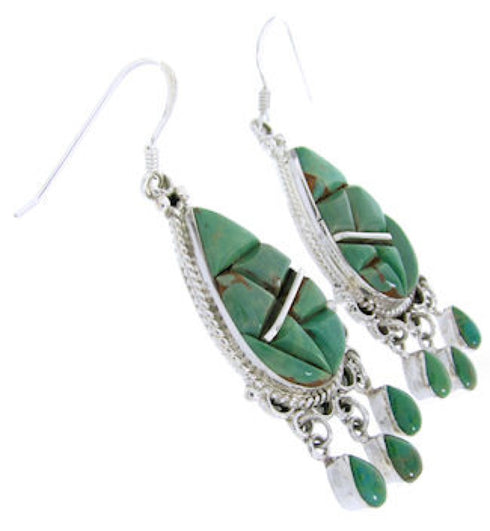 Turquoise Southwest Sterling Silver Jewelry Hook Earrings MW66580