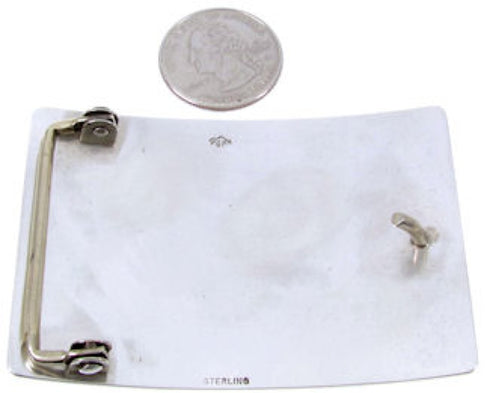 Hopi Indian George Phillips Corn Stalk Silver Belt Buckle AW67572