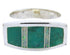 Turquoise And Opal Southwest Sterling Silver Ring Size 4-1/2 IS68051