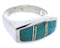 Southwest Turquoise Opal Sterling Silver Ring Size 4-1/2 IS68186