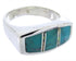 Southwest Turquoise Opal Sterling Silver Ring Size 7-1/4 IS68202