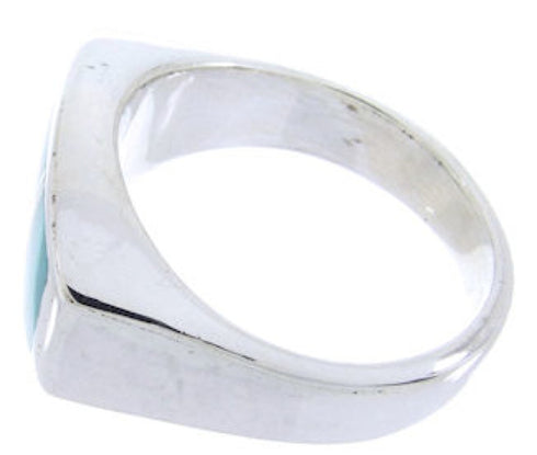 Southwest Turquoise Opal Sterling Silver Ring Size 4-1/2 IS68186