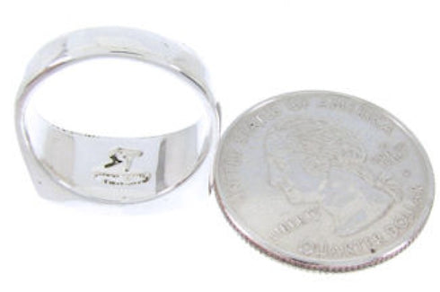 Southwest Turquoise Opal Sterling Silver Ring Size 7-1/4 IS68202