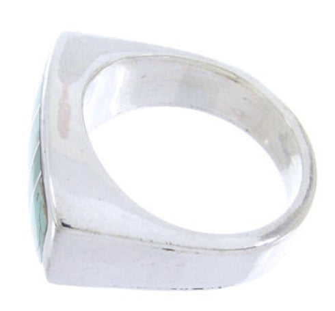 Genuine Sterling Silver Southwest Turquoise Ring Size 8-1/2 IS68211