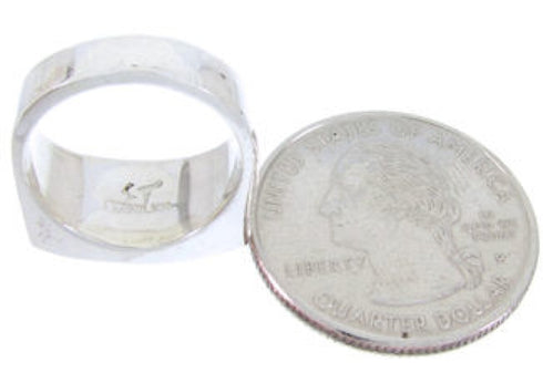 Genuine Sterling Silver Southwest Turquoise Ring Size 8-1/2 IS68211