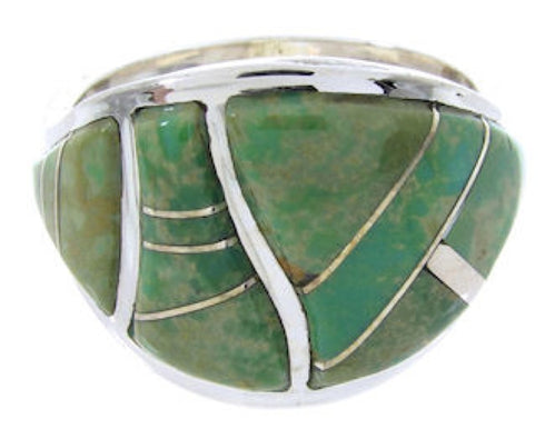 Turquoise Southwest Sterling Silver Ring Size 8-1/2 YX87509