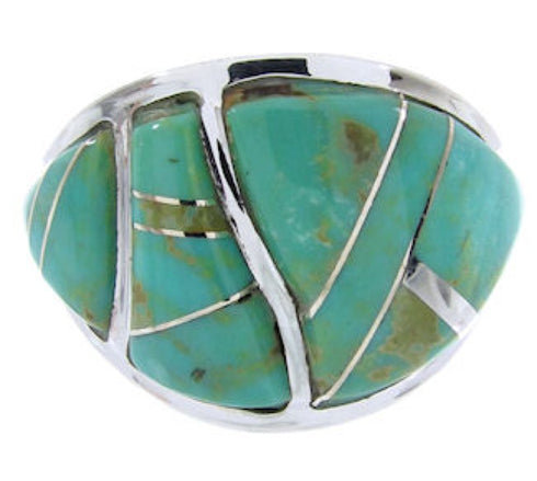 Turquoise Southwestern Sterling Silver Ring Size 4-1/2 YX87511