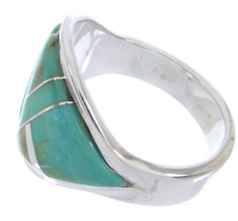 Turquoise Southwestern Sterling Silver Ring Size 4-1/2 YX87511