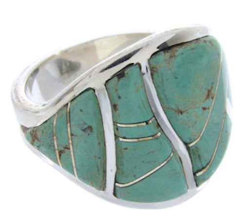 Southwest Turquoise Sterling Silver Jewelry Ring Size 5-1/4 YS68772